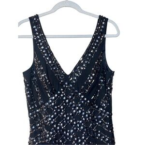Jolene Party Dress Black Cocktail Night Out Metal Beaded Mini Dress Sz 12